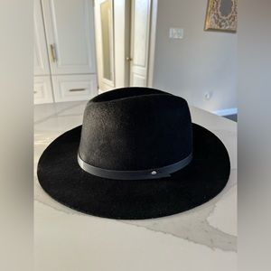 Women's Black 100% Wool Fedora Hat